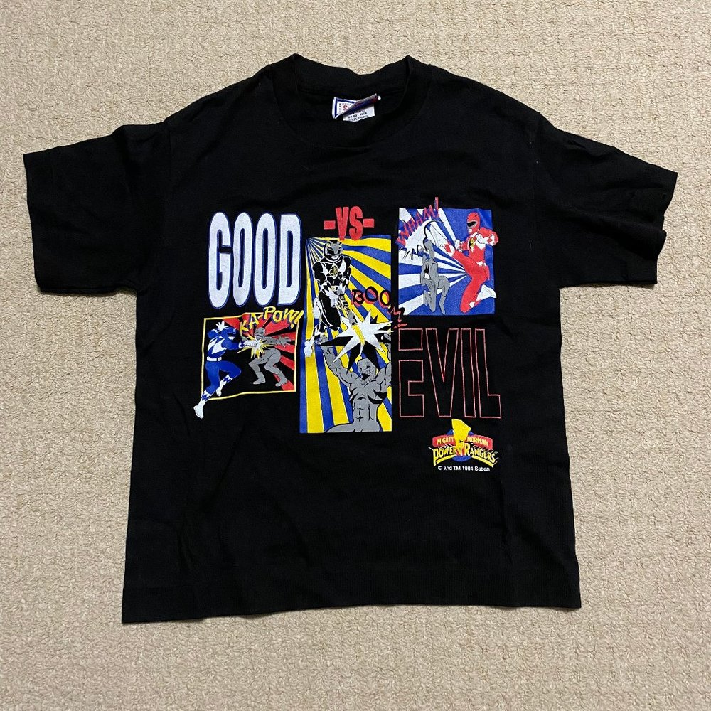 vintage 1994 kid's mighty morphin power rangers tshirt size M (10/12)